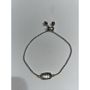 Kendra Scott Elaina Silver Adjustable Chain Bracelet In Dichroic Glass